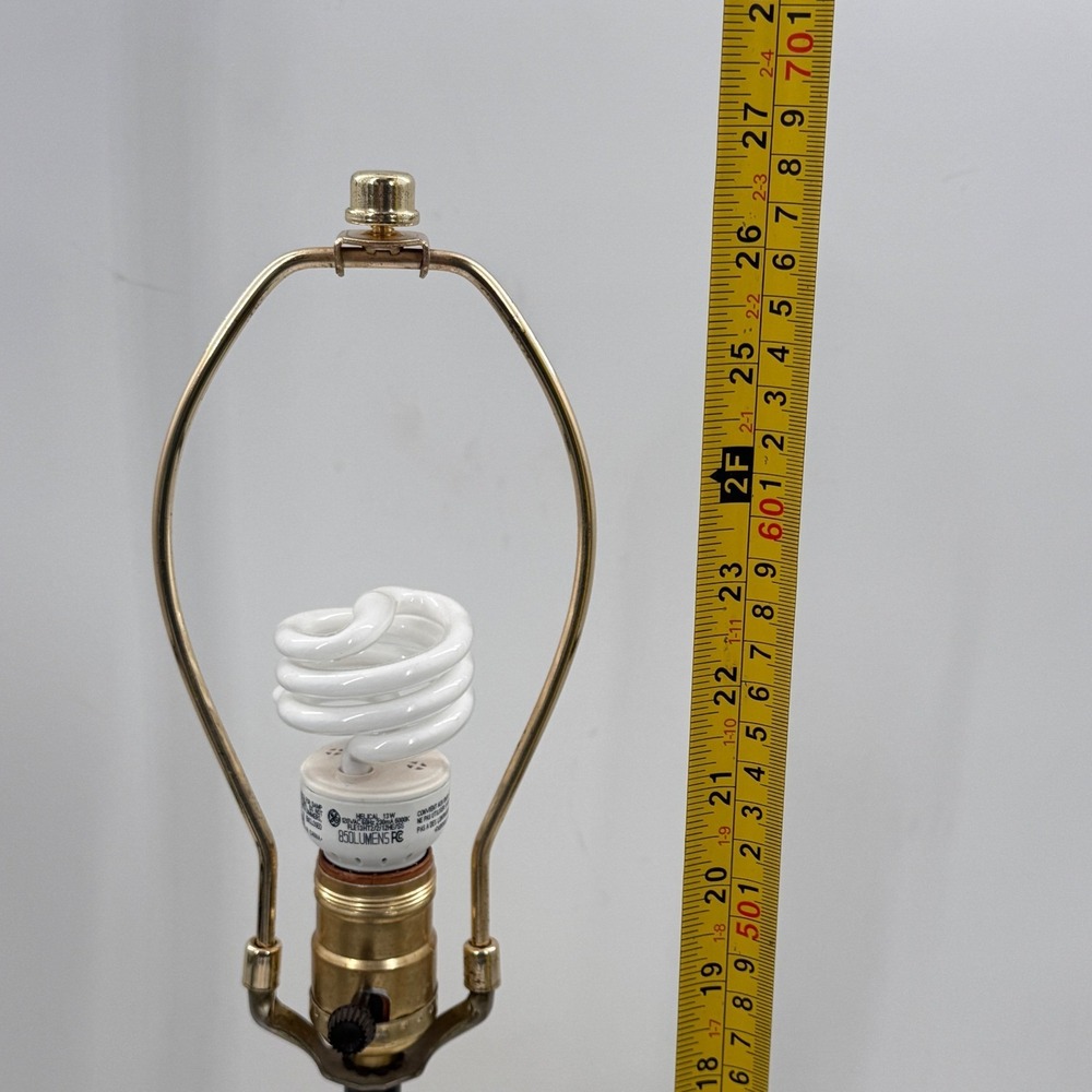 Vintage Chinoiserie Faux Bamboo Ceramic Urn Table Lamp - Picture 6 of 11
